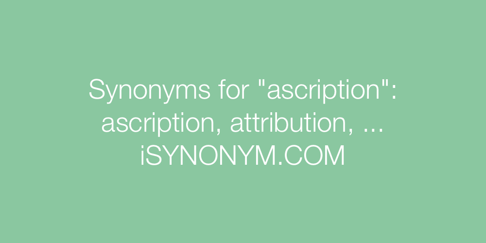 Synonyms ascription