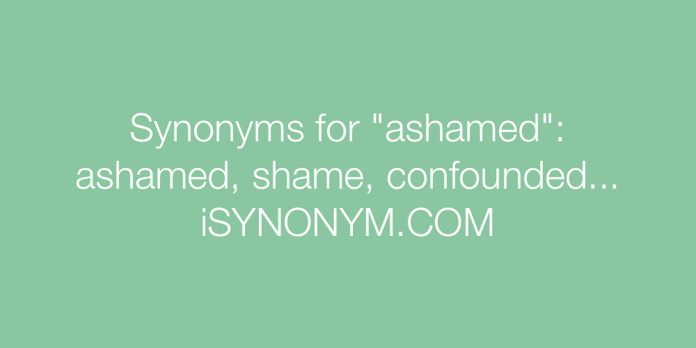 Synonyms ashamed