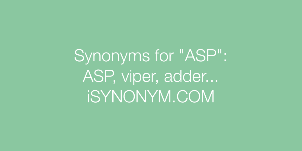 Synonyms ASP