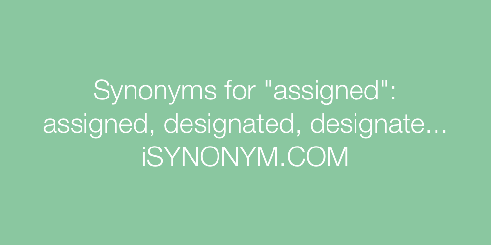 Synonyms assigned
