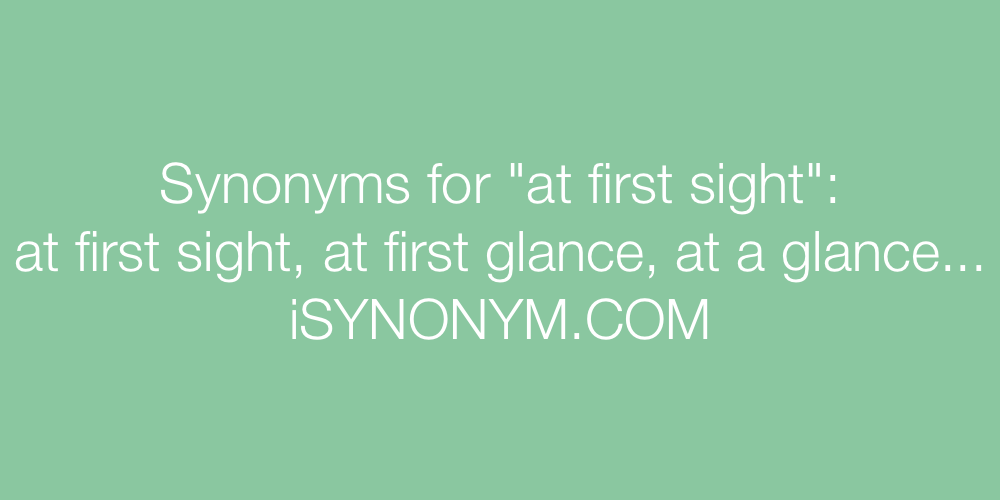 Synonyms at first sight