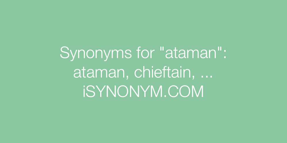 Synonyms ataman
