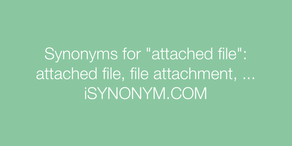 Synonyms attached file