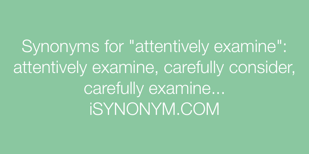 Synonyms attentively examine