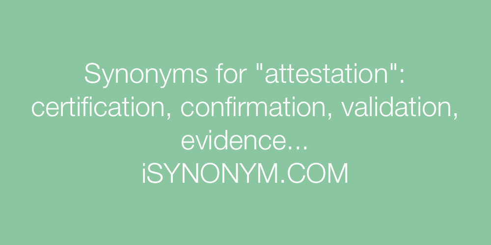 Synonyms attestation