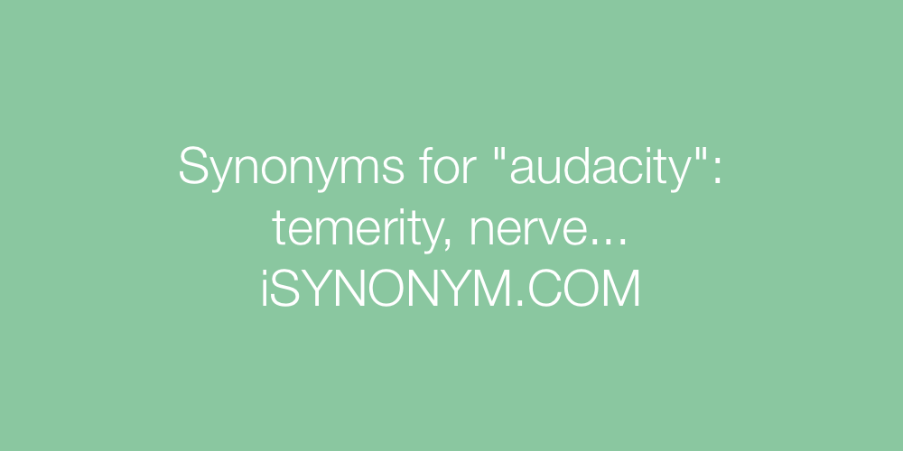 Synonyms audacity
