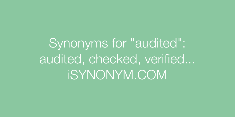 Synonyms audited