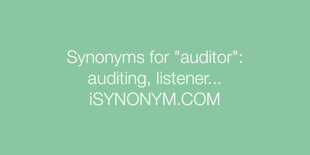 Synonyms auditor