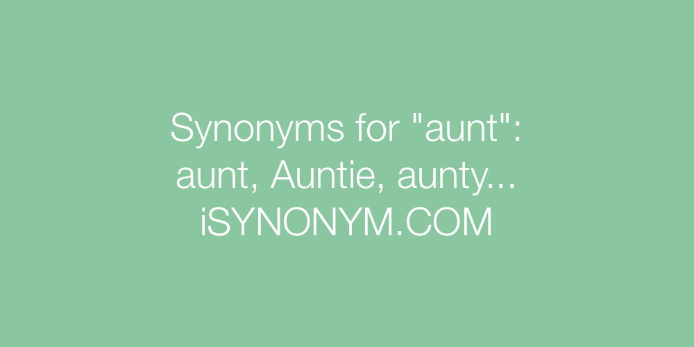 Synonyms aunt