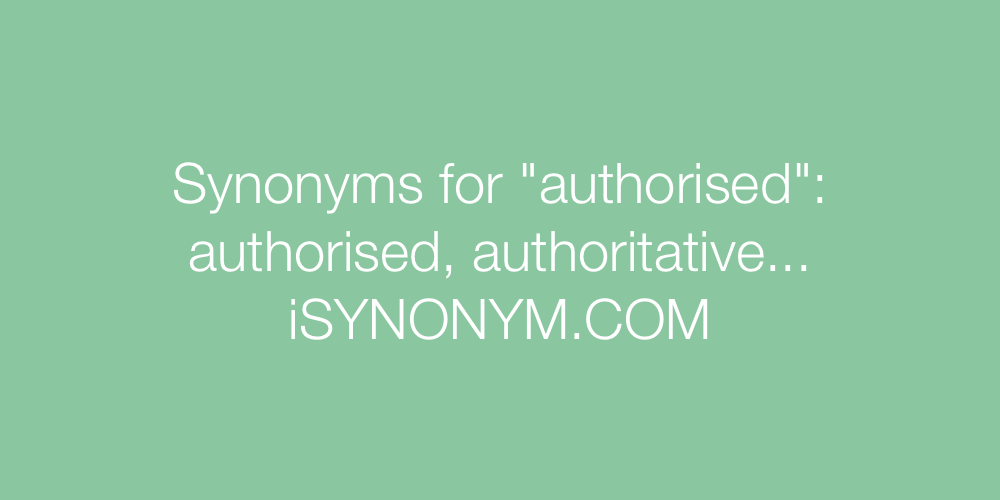 Synonyms authorised