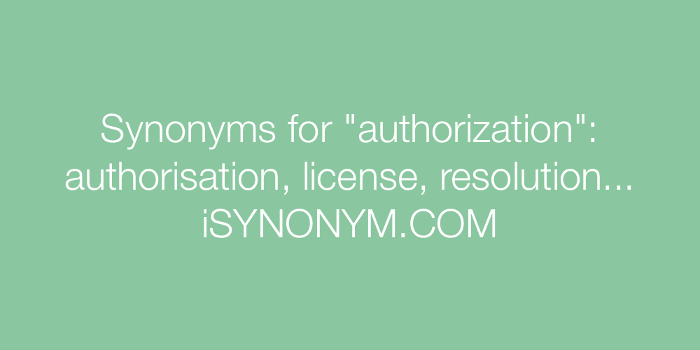 Synonyms authorization