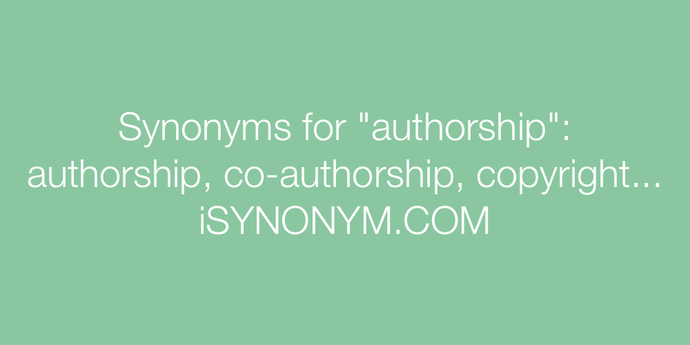 Synonyms authorship