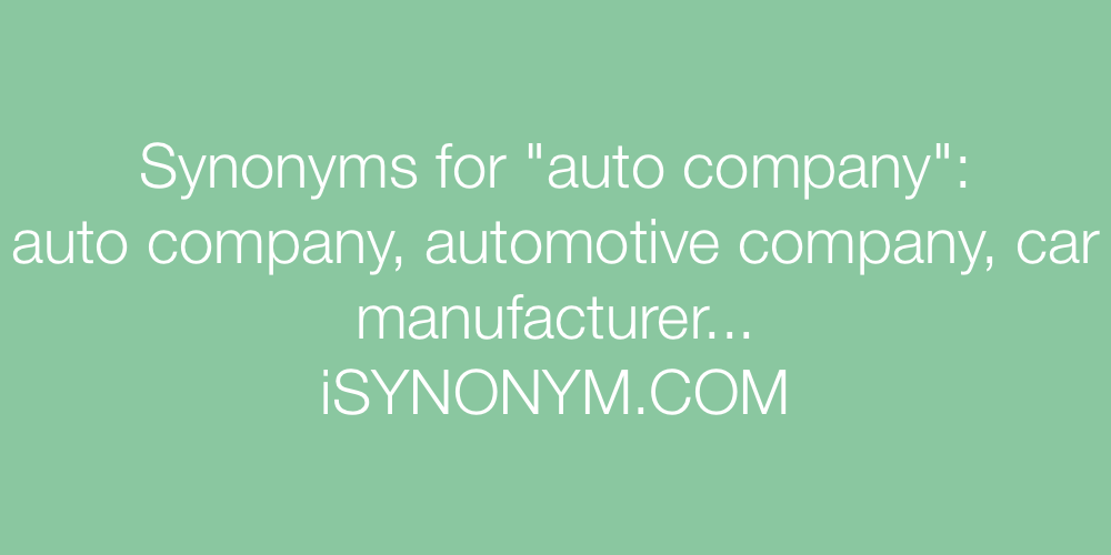 Synonyms auto company