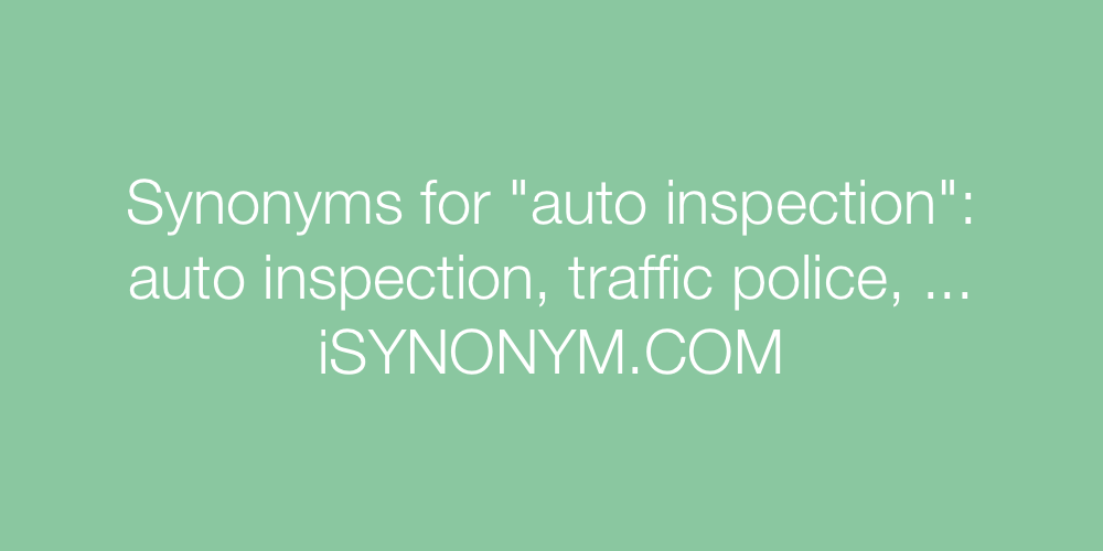 Synonyms auto inspection
