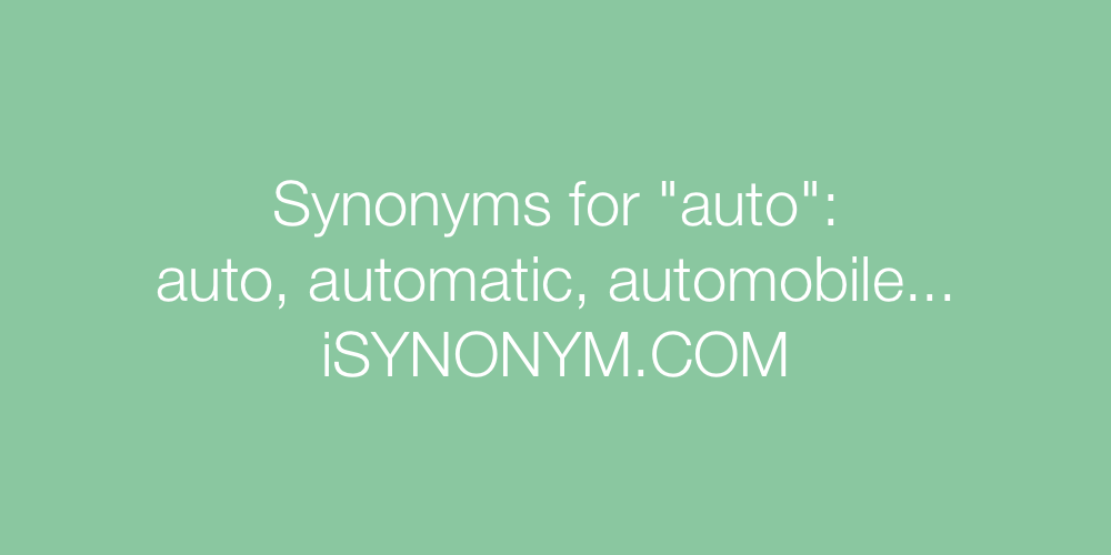 Synonyms auto