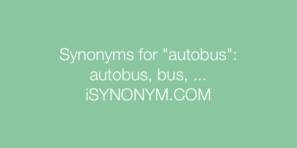 Synonyms autobus