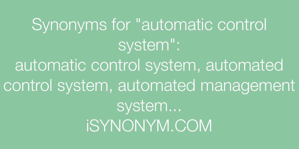 Synonyms automatic control system