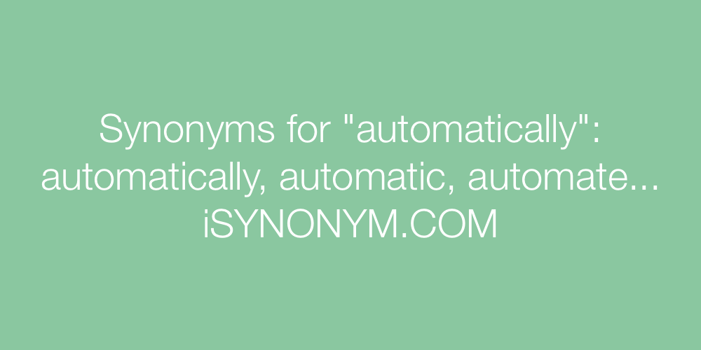 Synonyms automatically