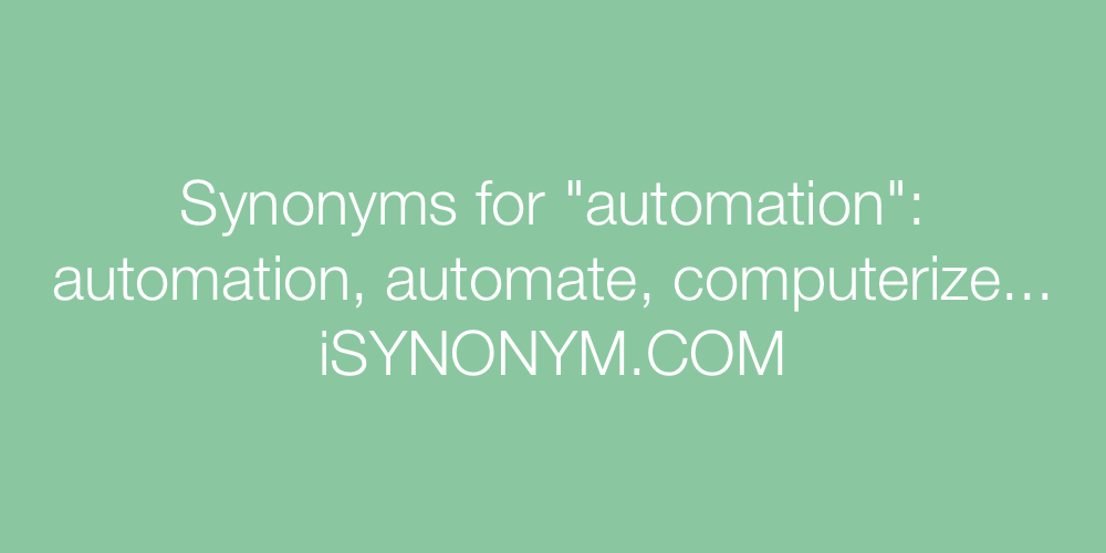 Synonyms automation