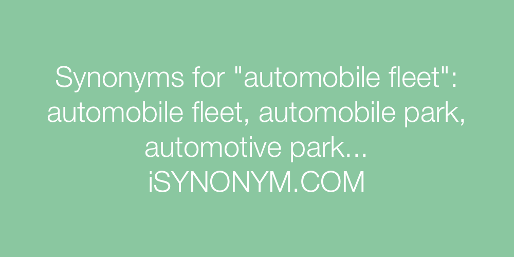 Synonyms automobile fleet