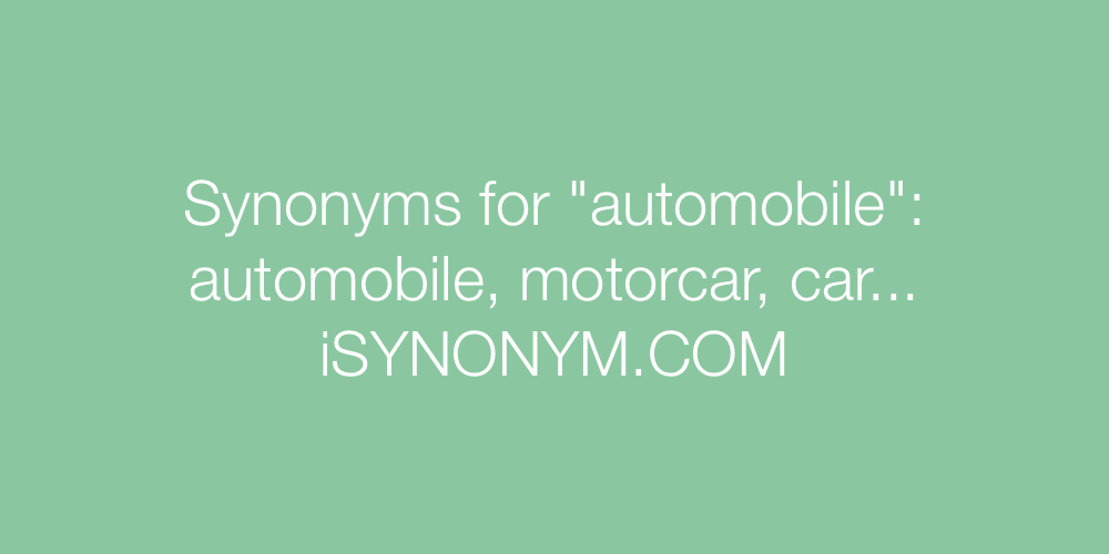 Synonyms automobile