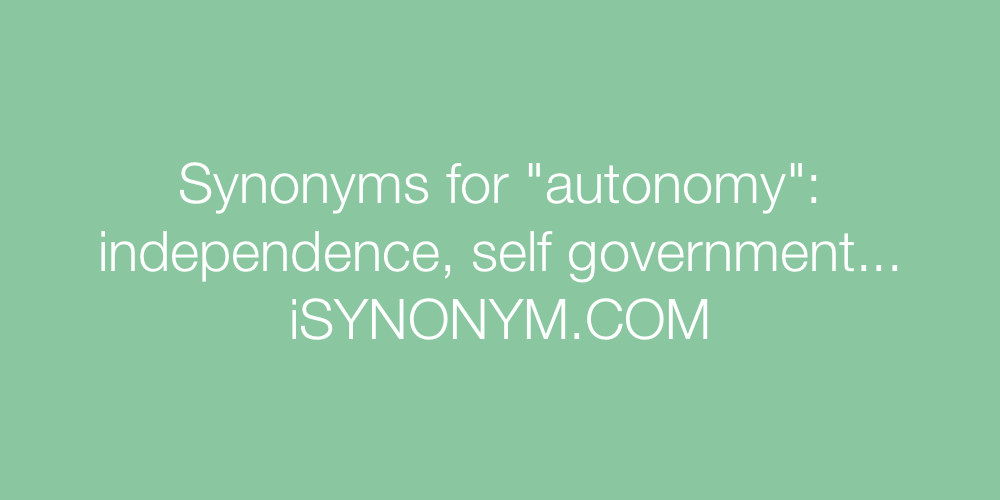 Synonyms autonomy