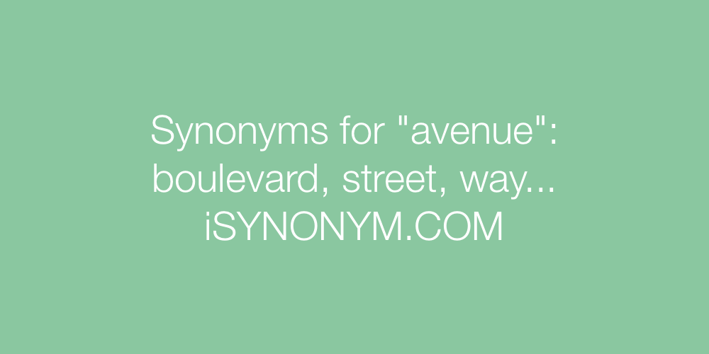 Synonyms avenue