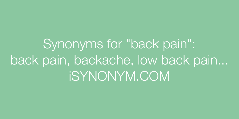 Synonyms back pain