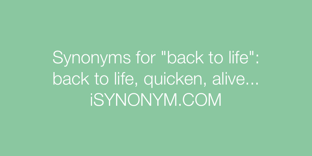 Synonyms back to life