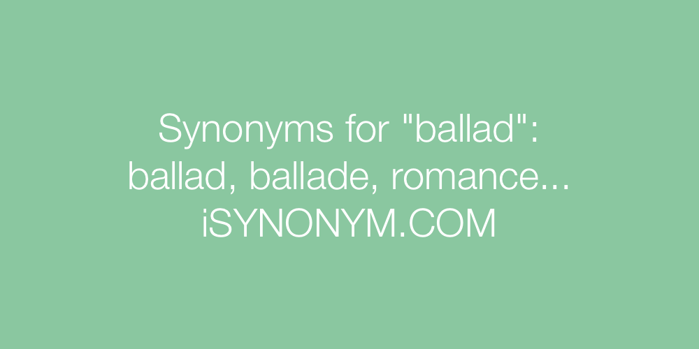 Synonyms ballad