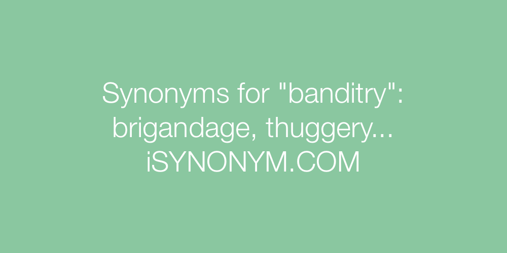 Synonyms banditry