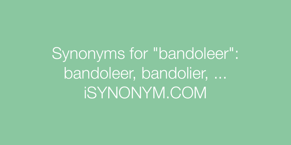 Synonyms bandoleer