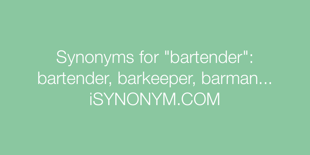 Synonyms bartender