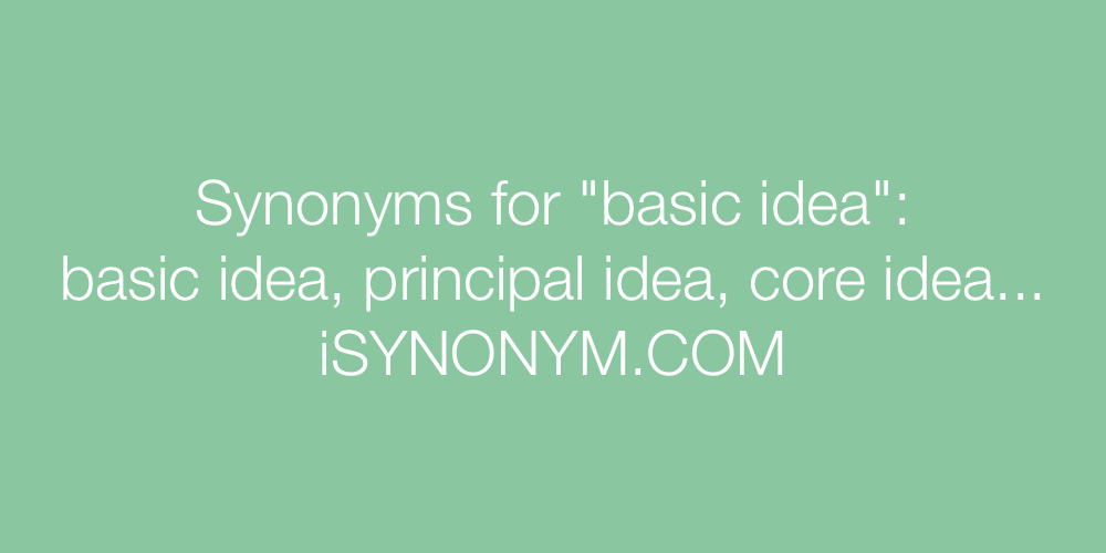Synonyms basic idea