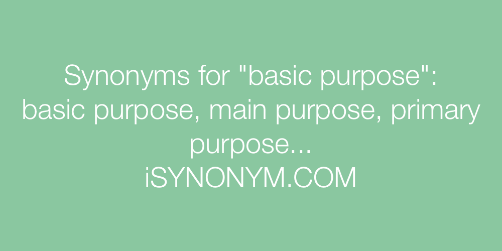 Synonyms basic purpose