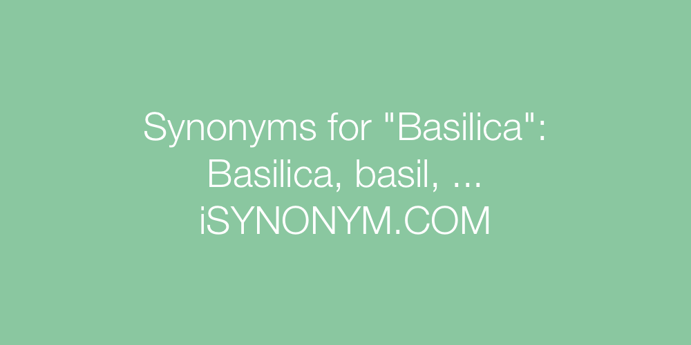 Synonyms Basilica