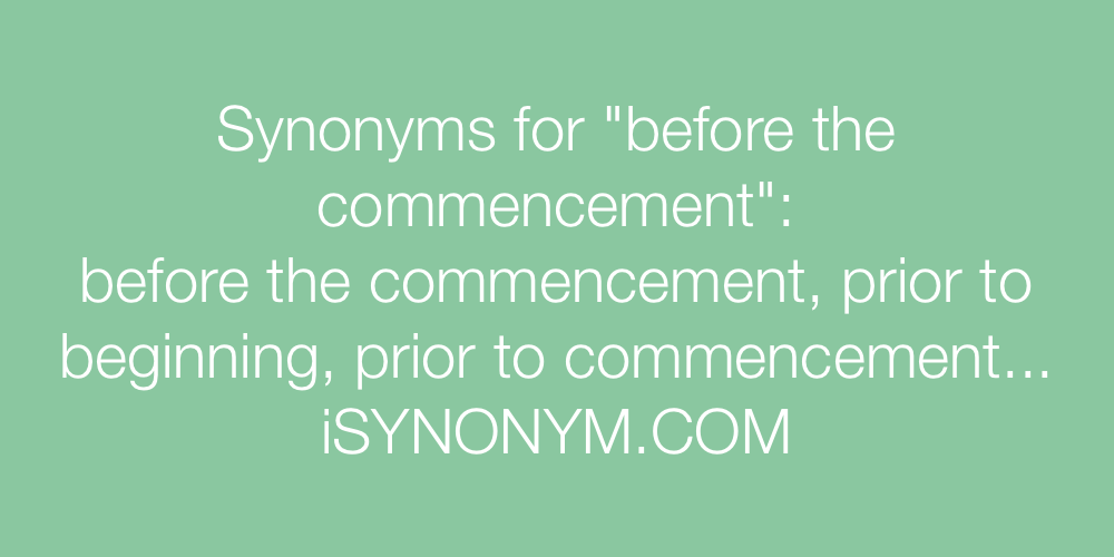 Synonyms before the commencement