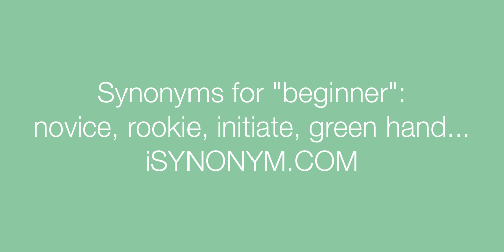 Synonyms beginner