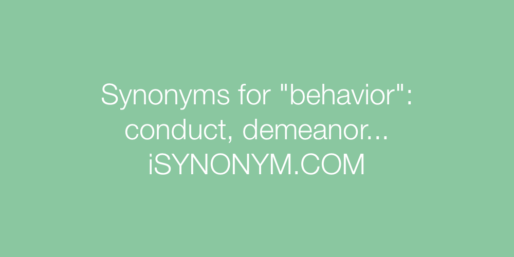 Synonyms behavior