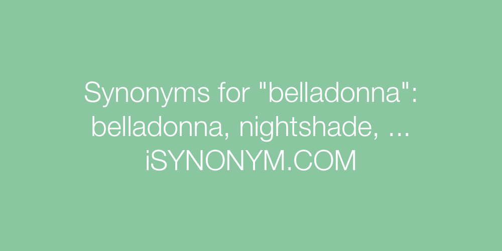 Synonyms belladonna