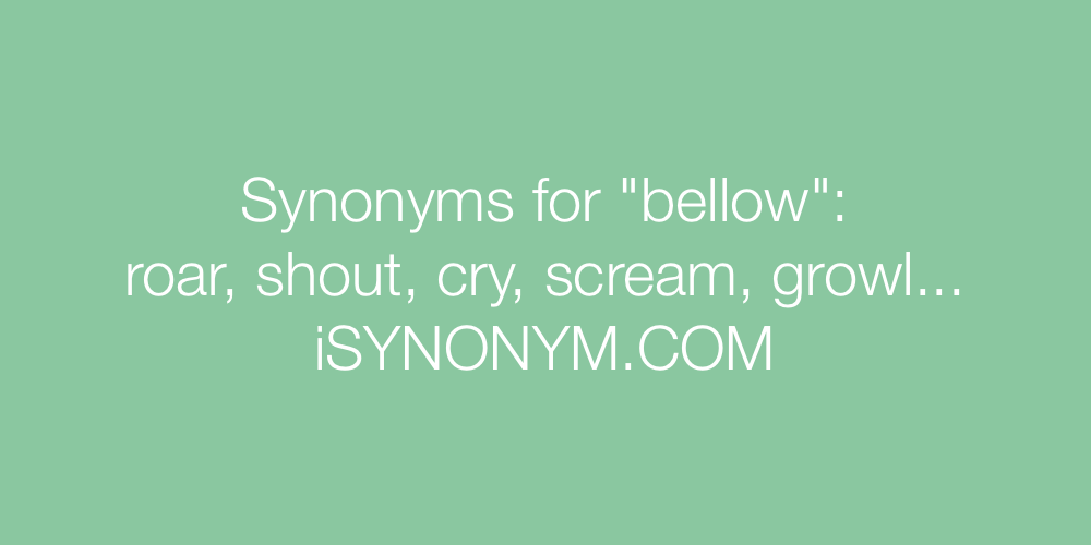 Synonyms bellow