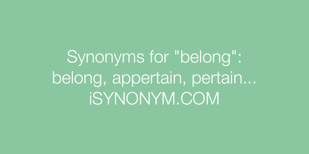 Synonyms belong