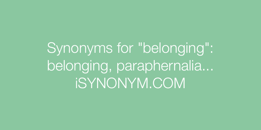 Synonyms belonging