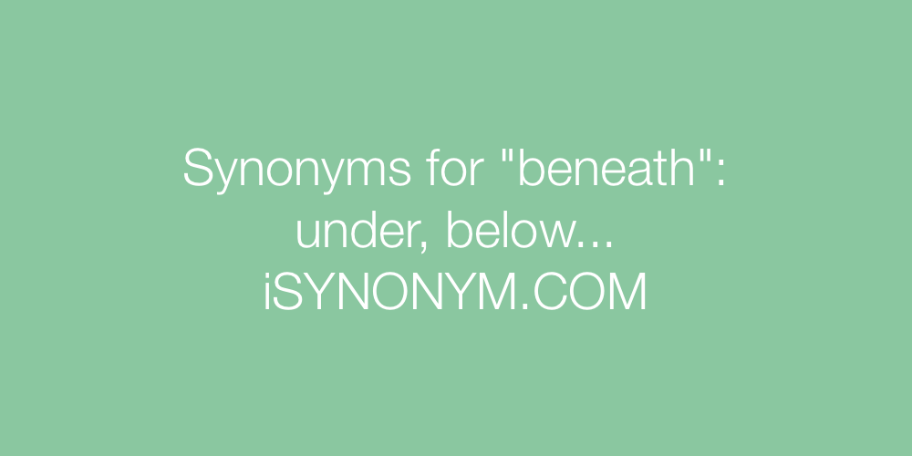 Synonyms beneath