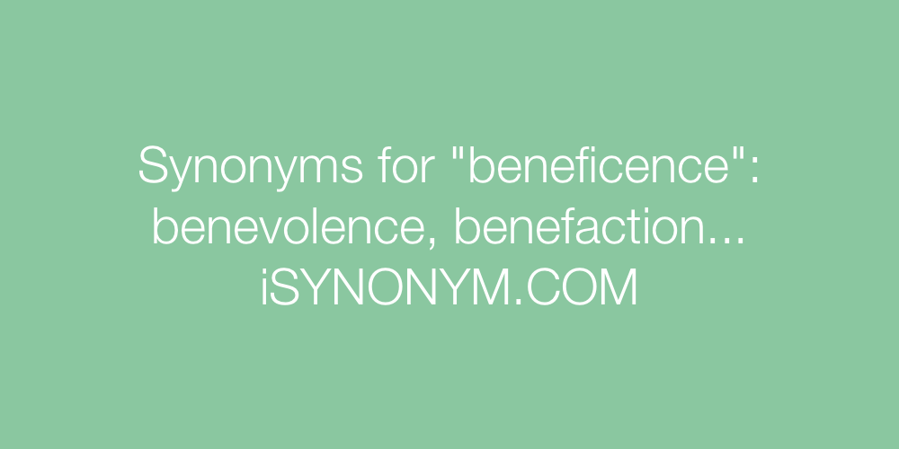Synonyms beneficence