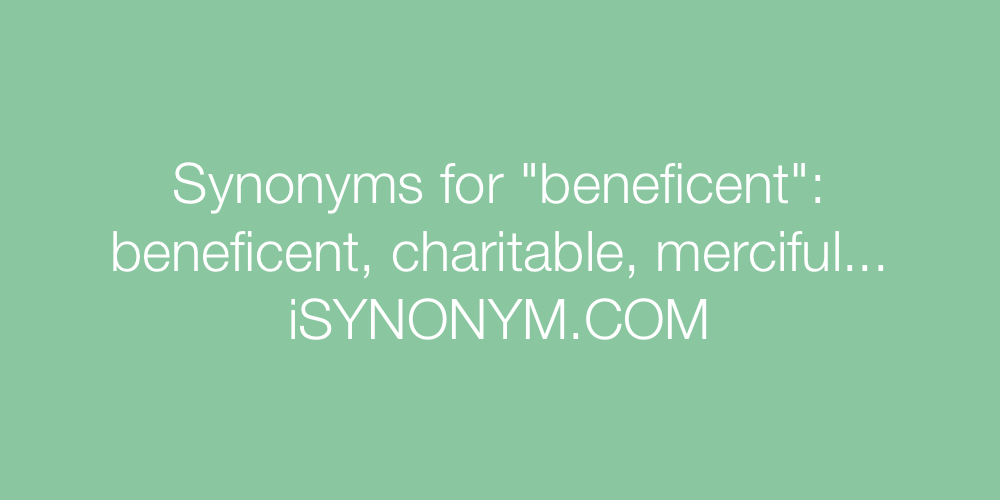 Synonyms beneficent