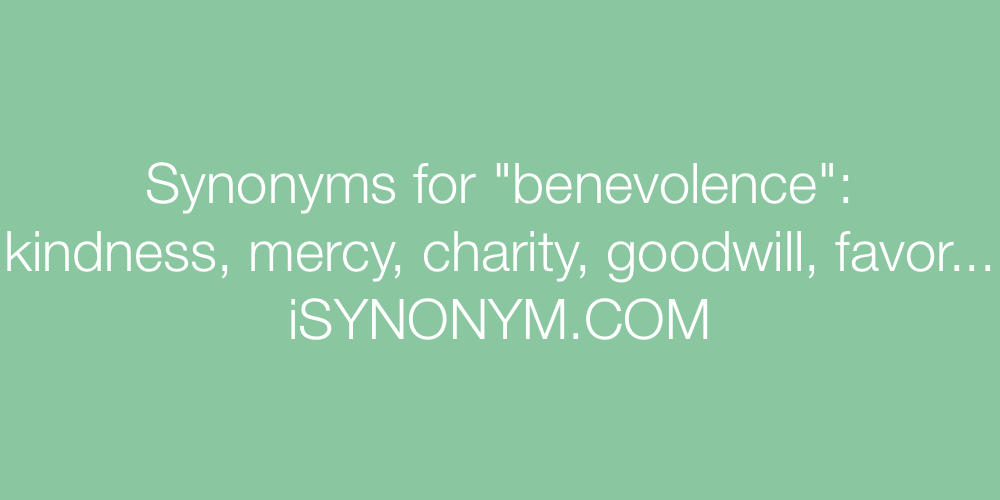 Synonyms benevolence