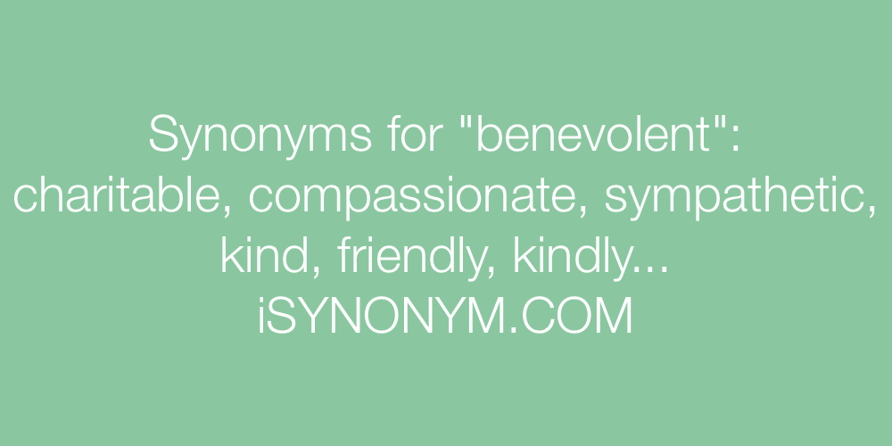 Synonyms benevolent