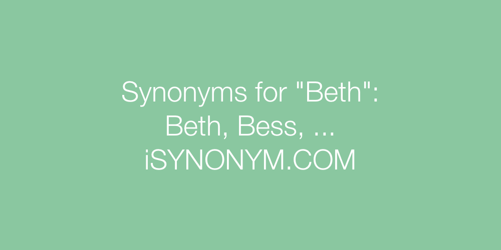 Synonyms Beth