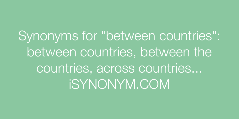 Synonyms between countries